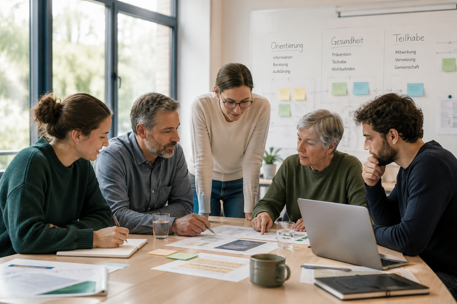 Menschen verschiedener Generationen arbeiten gemeinsam in einem Workshop.